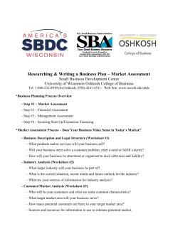 Researching &amp; Writing a Business Plan – Market Assessment