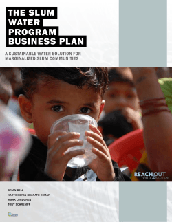 the slum water program business plan