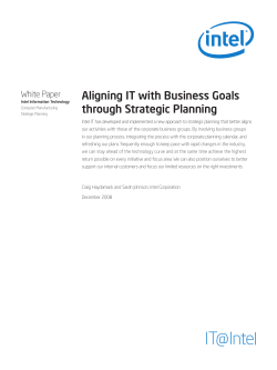 Aligning IT with Business Goals through Strategic Planning White Paper