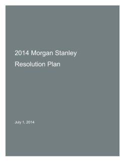 2014 Morgan Stanley Resolution Plan  July 1, 2014