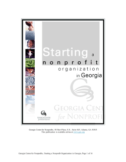 Georgia Center for Nonprofits, 50 Hurt Plaza, S.E., Suite 845,... This publication is available online at