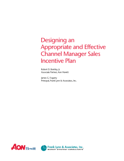 Designing an Appropriate and Effective Channel Manager Sales Incentive Plan