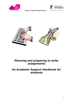 Planning and preparing to write assignments  An Academic Support Handbook for