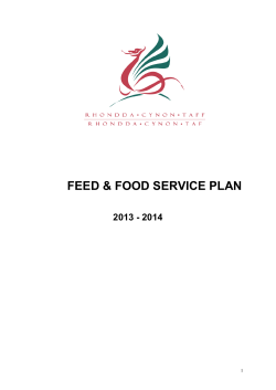 FEED &amp; FOOD SERVICE PLAN 2013 - 2014