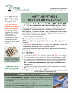 ANYTIME FITNESS MULTI-CLUB FINANCING