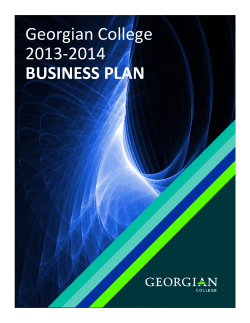 Georgian College 2013-2014 BUSINESS PLAN