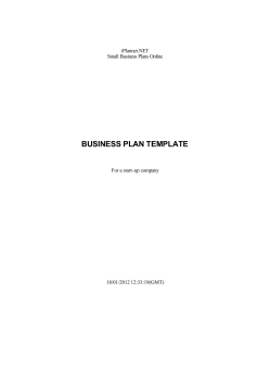 BUSINESS PLAN TEMPLATE iPlanner.NET Small Business Plans Online