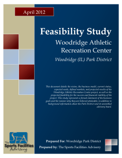 Feasibility Study Woodridge Athletic Recreation Center Woodridge (IL) Park District