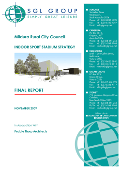 FINAL REPORT Mildura Rural City Council  INDOOR SPORT STADIUM STRATEGY