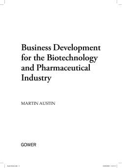 Business Development for the Biotechnology and Pharmaceutical Industry