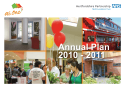 Annual Plan 2010 - 2011 Hertfordshire Partnership NHS Foundation Trust