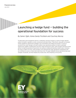 Launching a hedge fund — building the operational foundation for success