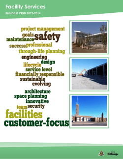 Facility Services Business Plan 2012-2014