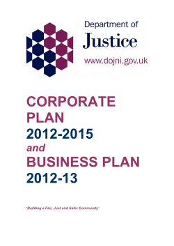 CORPORATE PLAN BUSINESS PLAN 2012-2015