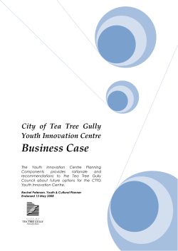 Business Case City  of  Tea  Tree  Gully  Youth Innovation Centre   