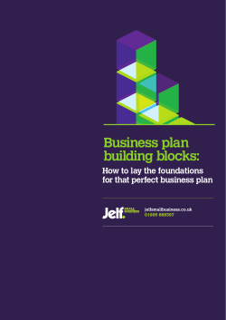 Business plan building blocks:  How to lay the foundations