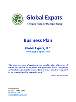 Business Plan Global Expats, LLC www.global-xpats.com