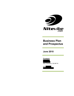 Business Plan and Prospectus June 2010