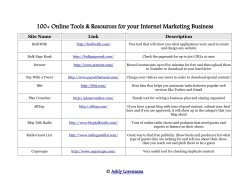 100+ Online Tools &amp; Resources for your Internet Marketing Business Link Description