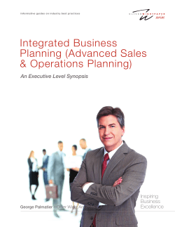 Integrated Business Planning (Advanced Sales &amp; Operations Planning) Inspiring
