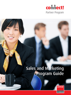 Sales and Marketing Program Guide Partner Program Barco Partner Program