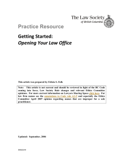 Practice Resource Getting Started:  Opening Your Law Office