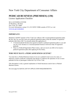 New York City Department of Consumer Affairs  PEDICAB BUSINESS (PREMISES) (130)