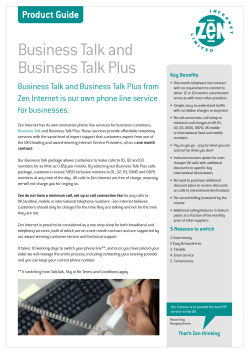 Business	Talk	and Business	Talk	Plus Product Guide Business	Talk	and	Business	Talk	Plus	from