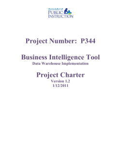 Project Number:  P344 Business Intelligence Tool Project Charter