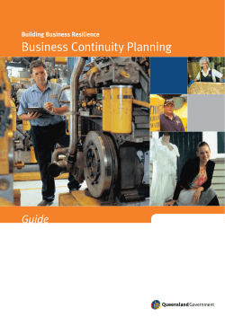 Business Continuity Planning Guide #VJMEJOH#VTJOFTT3FTJMJFODF