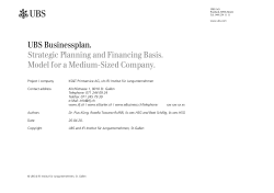 UBS Businessplan. Strategic Planning and Financing Basis. Model for a Medium-Sized Company.