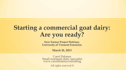 Starting a commercial goat dairy: Are you ready? March 26, 2013
