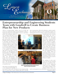 Entrepreneurship and Engineering Students Team with Goodwill to Create Business