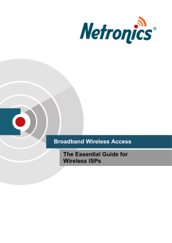 The Essential Guide for Wireless ISPs Broadband Wireless Access