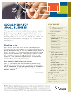 SOCIAL MEDIA FOR SMALL BUSINESS WHAT’S INSIDE