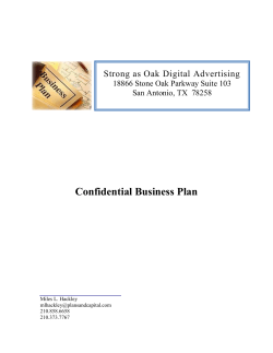Confidential Business Plan  Strong as Oak Digital Advertising