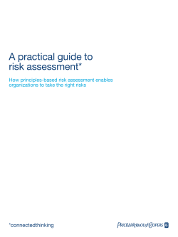 A practical guide to risk assessment* pwc *connectedthinking