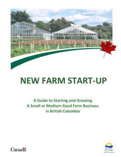 NEW FARM START-UP  A Guide to Starting and Growing