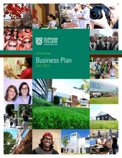 Business Plan 2013-2014 Durham College
