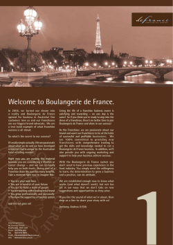Welcome to Boulangerie de France.