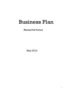 Business Plan  May 2012 Xhariep Fish Factory