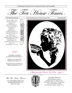 The Tea House Times Inside This Issue: ™
