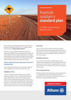 Roadside assistance standard plan For Allianz Comprehensive