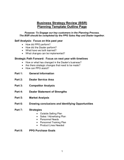 Business Strategy Review (BSR) Planning Template Outline Page