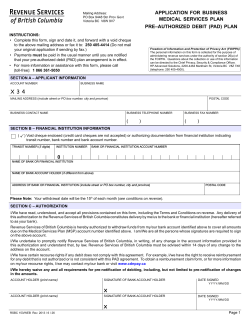 APPLICATION FOR  busINess MedICAL  seRvICes  PLAN