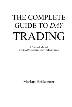 TRADING THE COMPLETE DAY Markus Heitkoetter
