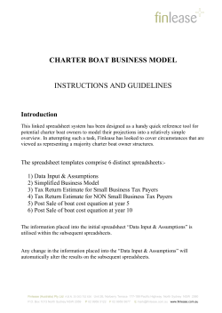 CHARTER BOAT BUSINESS MODEL INSTRUCTIONS AND GUIDELINES Introduction