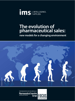 The evolution of pharmaceutical sales: new models for a changing environment