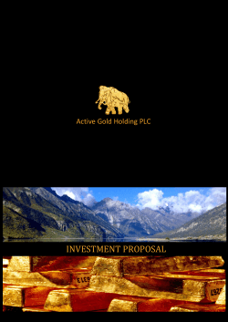 INVESTMENT PROPOSAL Active Gold Holding PLC  –
