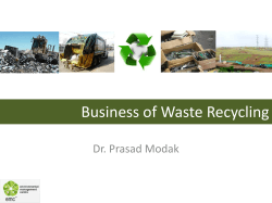 Business of Waste Recycling Dr. Prasad Modak